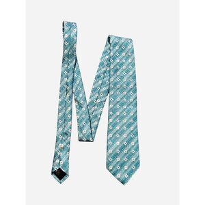 Men's SERICA Silk NECKTIE Tie HAND‎ MADE IN Italy BLUE WHITE PINPOINT DECOR 3x59